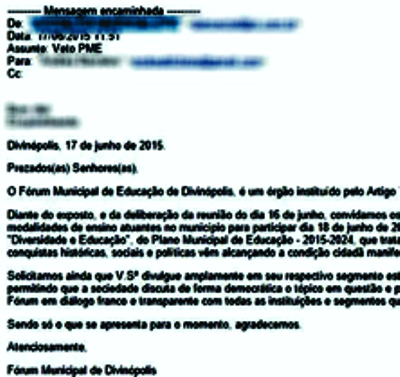 FÓRUM MUNICIPAL de Educação de Divinópolis repudia VETO do Prefeito ao capítulo IX do PLANO DECENAL e prometem pressionar CÂMARA FORUM DE EDUCAÇÃO 2